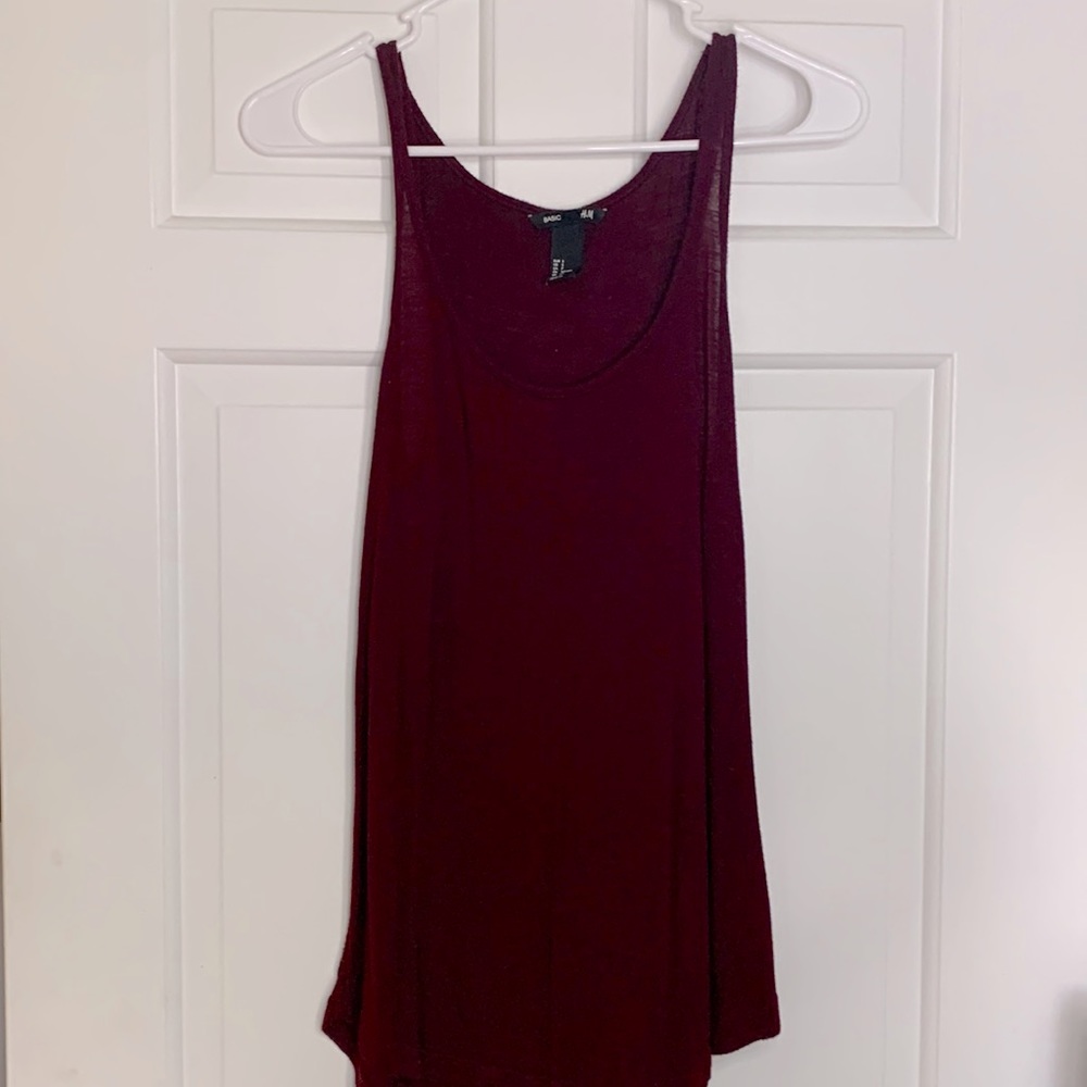 basic maroon tank top H&M